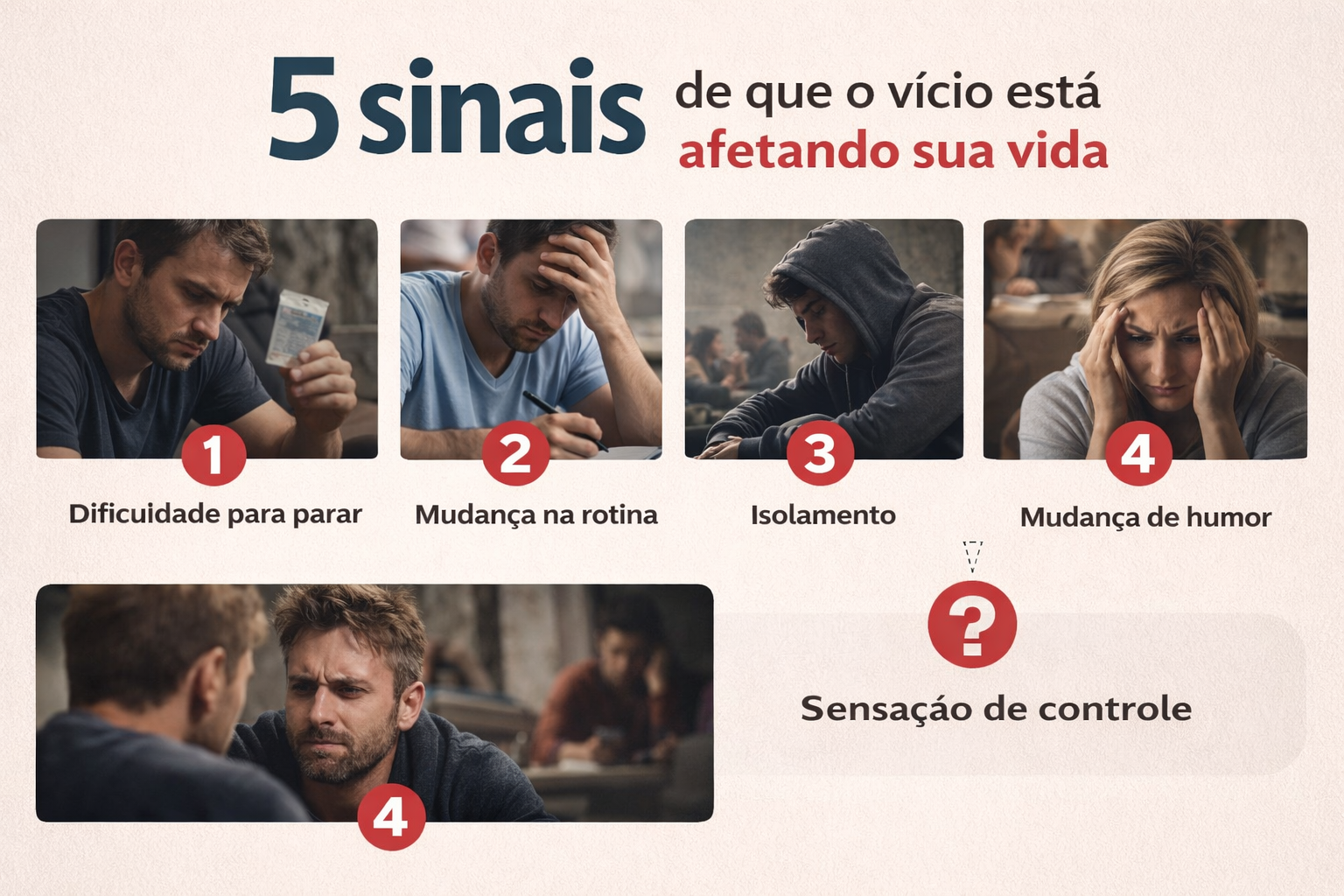 5 sinais de que o vício já está afetando sua vida (e você pode não perceber)